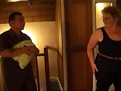 Chubby grandma gets a massage and a dick gay-for-pay in her cooter