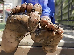 Grubby Soles - playing with mud between my toes in my back garden