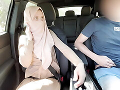 My Muslim Hijab Wifey's First Dogging in Public. French tourist almost ripped her arab pussy apart.