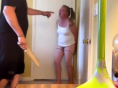 Bad girl gets a paddling