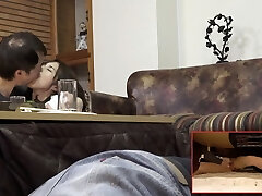 Milf Is Secretly Lusting After A Dude That's Not Her Husband Frolicking With Herself Under The Table - 3