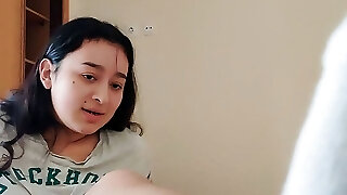 Step sister with white socks and grandmother panties