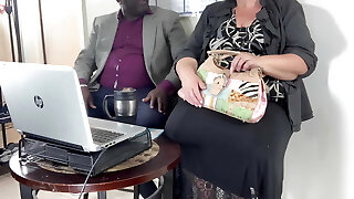 Business Meeting Turned Into Black Cock Oral Pleasure By SSBBW Blonde Milf With Boss Eating Pussy In Office