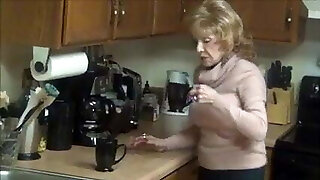 Granny big boobs high heels