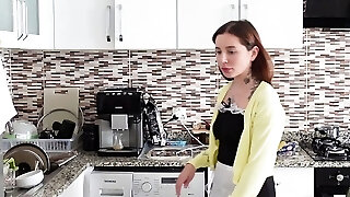 As soon as the wife left the house, he instantly Fucked the Maid in the Ass!