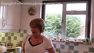 Obedient Brit housewife Rosemary gives ass to mouth while the family are out and tries her best to please me.