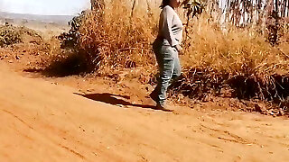 Devska peeing on the road part4