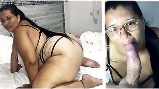 cuckold husband kicks me out and neighbor makes me suck his pink cigar and gives me cum on my face