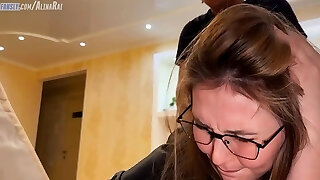 The stepson took advantage of the situation and packed his stepmother's twat with thick sperm