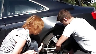 Grannys Pussy Gets Pounded in the Parking Bunch - Grandmams