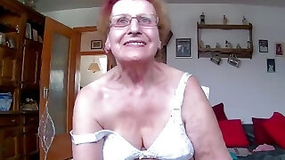 Granny in underwear and stocking