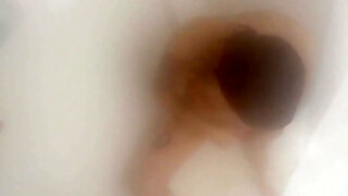 Wife Lea showering and shaving. Hidden Cam