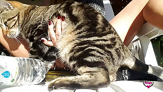 nippleringlover – ultra-kinky milf is nude outdoors, banging bottle, pierced pussy, big nipple rings in extremely pierced nipp