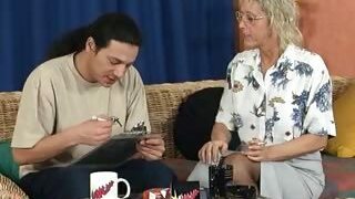 Sexy blonde mature teacher is torrid as she part6