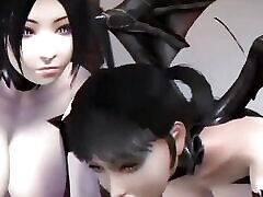 Threesome with two succubus - mom seduse step son 3D 09