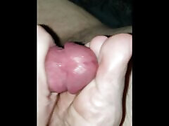 Wife lets hubby lick his cum off of her feet and toes