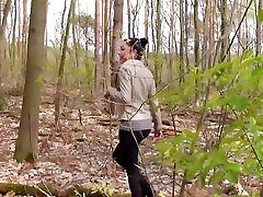 German amateur teen sex mom and aon POV dedi hot fuck in forest with skinny slut