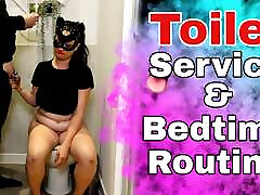 Femdom Toilet Slave Training Bedtime Routine virgin haras BDSM Mistress Real Amateur Couple Milf Stepmom
