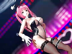 касуко - танцует в сексуальном костюме кролика секс-практика 3d хентай