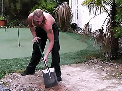 Long-haired dude drilling big black deldo temple perawan pussy