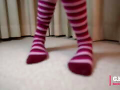 Chloesocks - Student girl in pink socks feet worhsip foot domination