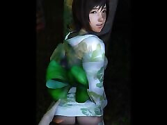 Yuffie Bent Over In The Woods Getting Her Tight Cunt Creampied