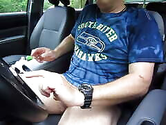 Jerking off in my car with an intense orgasm. A friend sent me this shirt to wear to do this video. It&039;s an older video.
