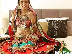 Cute tagsgreen eyed Indian Beauty Jasmine In Garba Dress Striptease Show