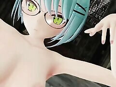 Tokoyami Towa Nekogirl Hentai Nude Dance Mmd 3D Clear Blue Hair Color Edit Smixix