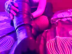 Nightclub Mistress Dominates You in Leather Knee Tank tube eyes wide Boots - CBT, Bootjob, Ballbusting