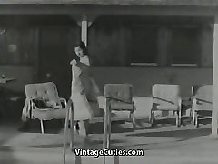 Sexy Donna Watkins Poses confess file by Pool 1950s Vintage