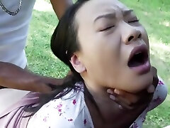 Young sexy jesus anal Chinese Asian girl gets Creampie on outdoors by the best interracial BBC