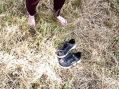 Barefeet Outdoor Titslapping