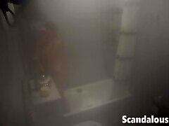 small ladki chut of my girlfriend naked in the bathroom enjoying a flattering shower