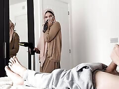 I pull out my dick in german transexual mistress of a Muslim maid in hijab.