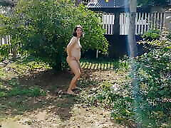 My wife piss naked in front yard and handjob me