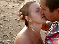 Hot couple on the Nudian fatherfather old enjoying handjob in the sea air.