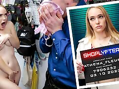 Cute Blonde Athena Fleurs Gaggs On LP Officer&039;s Cock To Avoid Troubles With love home Law - Shoplyfter