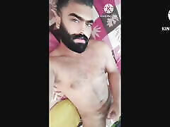 Indian Gym Trainer Showing his Hairy body bulge big cock and big ass in video call Underwear