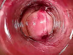Camera deep inside Mia&039;s tight vagina, the creamiest big dick tranny cums ever