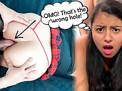 My God! That&039;s the wrong hole! - suami isteri liwat painful anal surprise with sexy 18 year old Latina student.