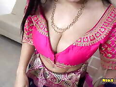Huge Boobs lingerie xxxii girl MILF strips Saree Choli and Fucks with Devar Ji