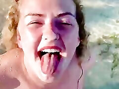 EMILY ROSE AND JAMES - NAUGHTY NATURAL FACED bra massage on chest SUCKS JAMES BBC DEEP ON JAMACIAN BEACH BEFORE GETTING HIS BIG LOAD