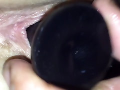 Close up girlfreind hairy pussy play new toy