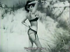 Nudist Girl&039;s Day on a Beach 1960s Vintage