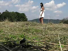 No Panties No Bra Girls Play Volleyball Outdoors in the Wild to show Boobs and Pussy on a Summer Day