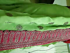 My Indian stepmom dress remove and saree wear my front side I see and record video