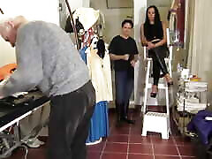 old cuckold while on have to serve domina and lover for cleaning studio
