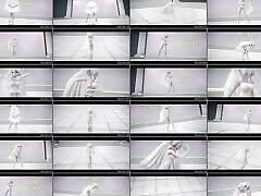 हाकू-सेक्सी सफेद पेंटीहोज नृत्य 3 डी हेनतई