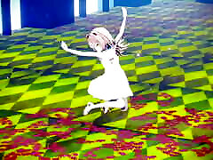 Cute Cat Girl Dancing In White tsl panis 3D Hentai